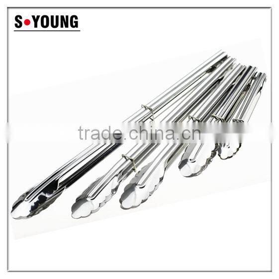 39020 Cheap Stainless Steel Kitchen Tongs BBQ Grill Food salad Tongs