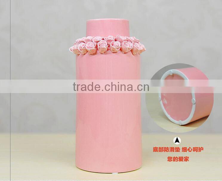 Garden Rose ceramic handicraft candle holders home decoration ceramic candle wholesale