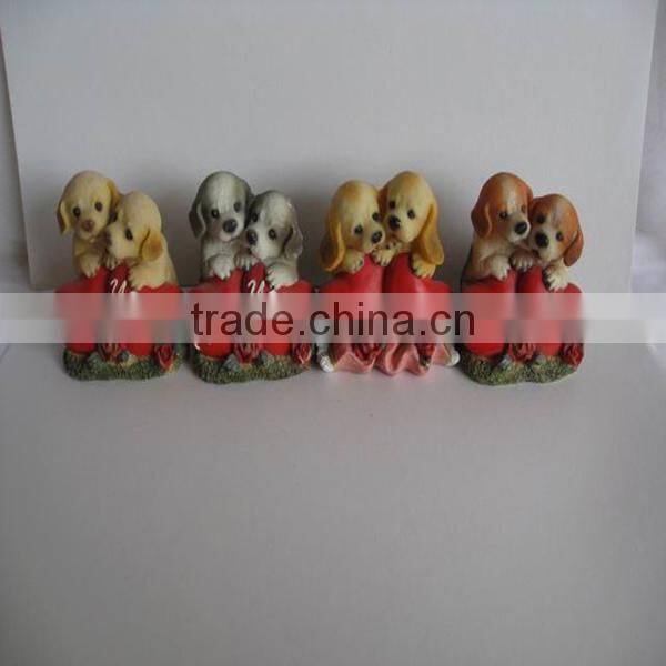 Resin dog ornaments valentine's day