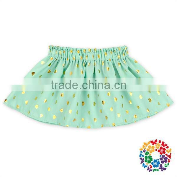 Gold Hearts Print Baby Girls Mini Skirt 0-6 Years Old 8 Sizes Fancy Short Skirts