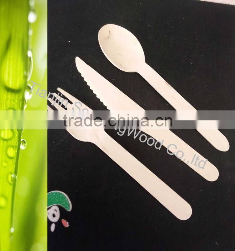chinese wooden disposable airline hotel cutlery spoon fork knife