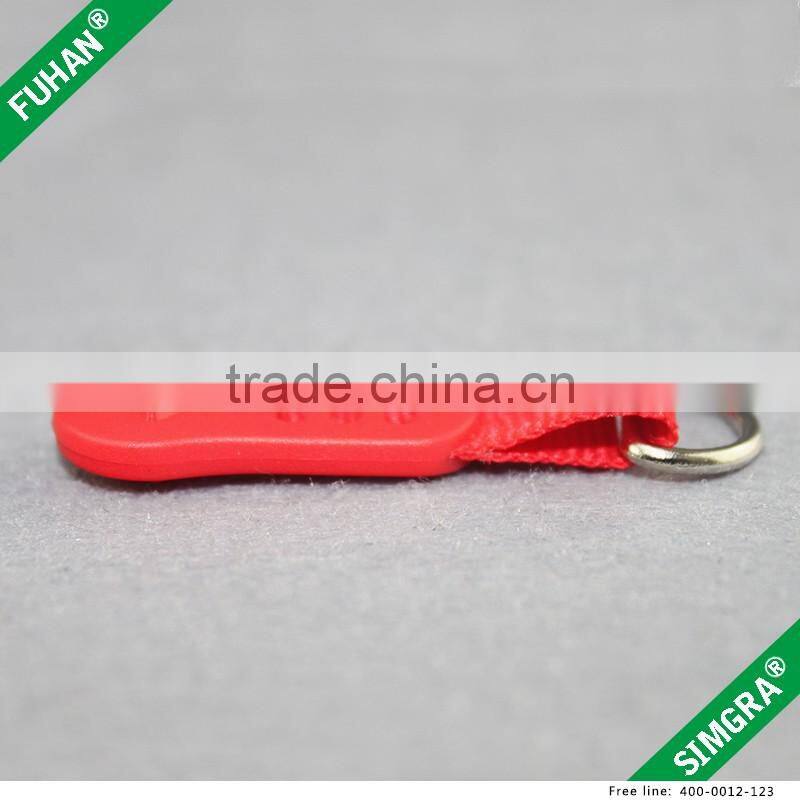 China Supply Plastic Zipper Slider Customized Logo with Ribbon