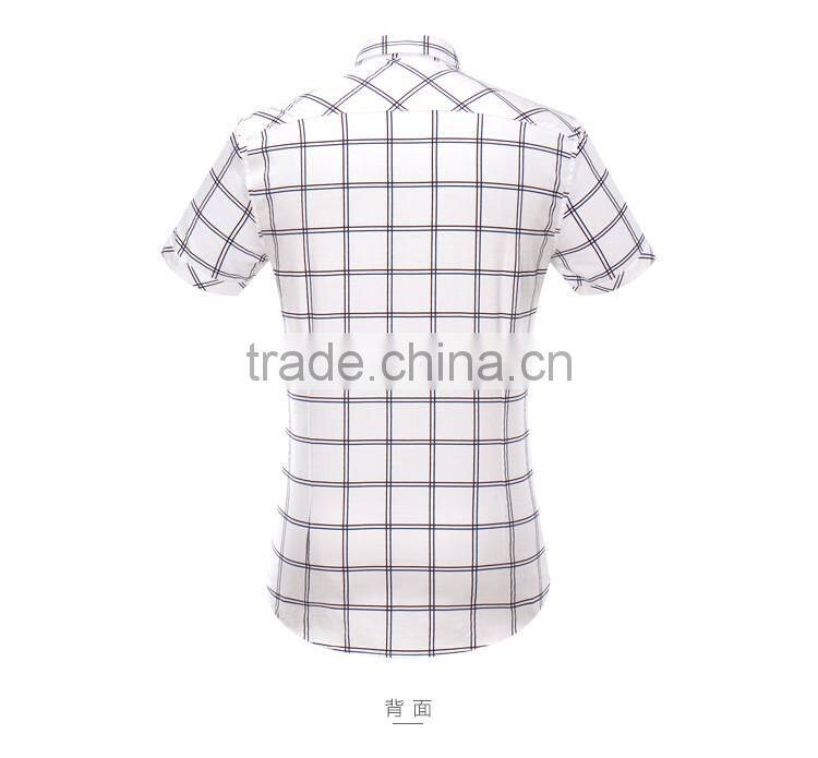 100% cotton shorts sleeve men shirts casual shirts custom plaid shirts