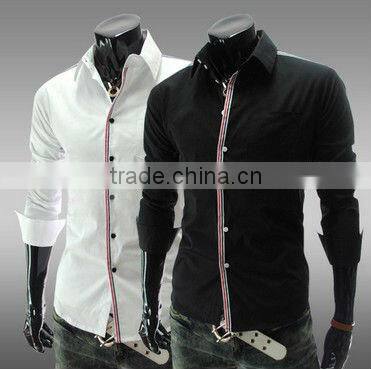 MOQ 5PCS Wholesale 2013 Collection New Mens Mercerized cotton Luxury Fashion Formal Casual Suits Slim Fit Dress Shirt
