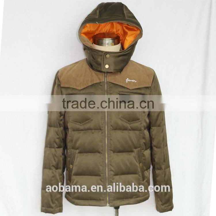 2015 New Design Mens Down Jacket with Hoods
