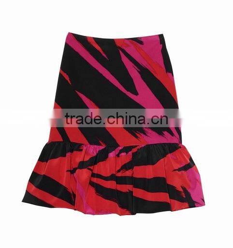 2016 Hot Sale High Fashion Red Print Skirt Sexy Girls In Short Skirts