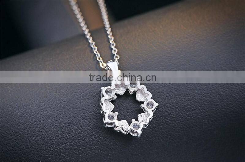 925 sterling silver heart crystal necklace jewelry
