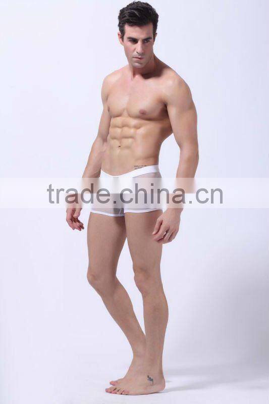 2012 latex sexy man's transparent underwear boxers
