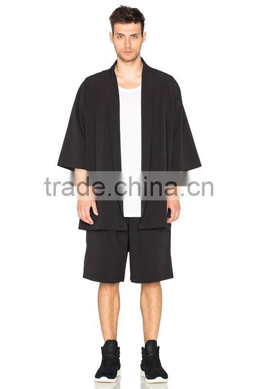 hip hop style 1/2 sleeve open front men lesiure coat jacket