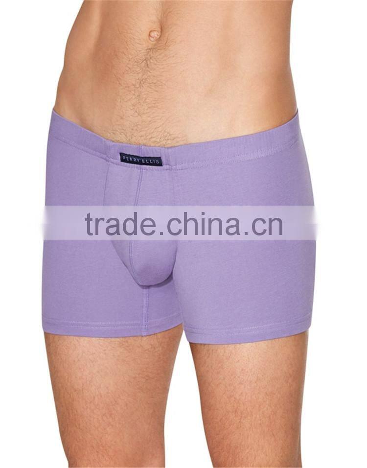 Soft and cheaper blank plain purple mens cotton boxer shorts fabric