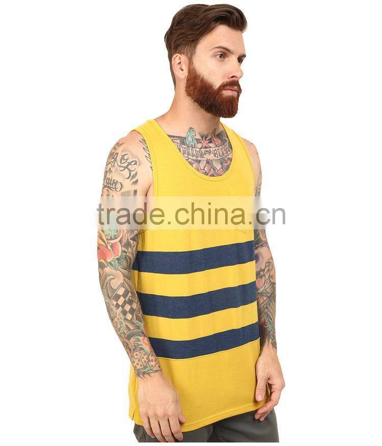 Cheap yellow and black striped one size fit all tank top