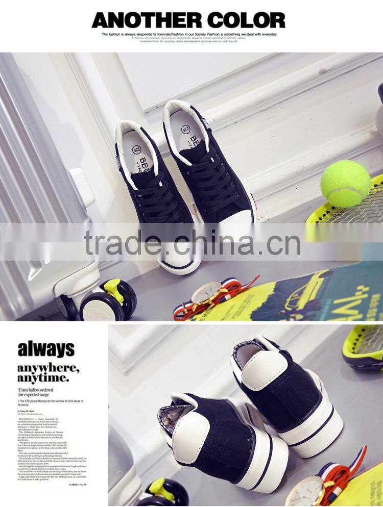 Ladies plain color increase canvas shoes wholesale