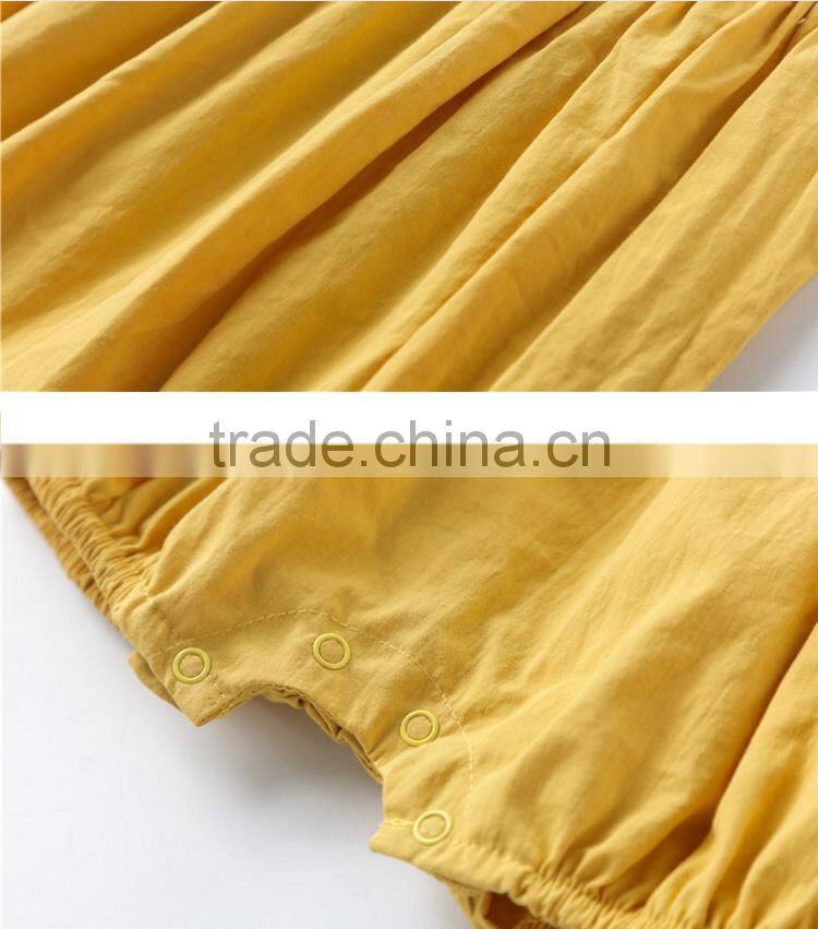 Mustard Solid Color Plus Size Harem Romper Toddler Baby Clothes Wholesale