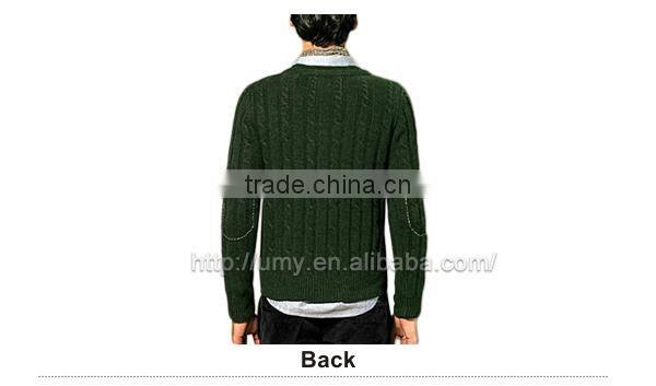 Cable Knit Handmade Wool Man Cardigan Sweater