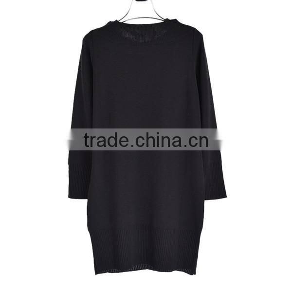 Fine knitting beading round neck chinese brand casual long dresses