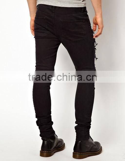 men jeans 2016 fashion jeans back pocket design skinny jeans