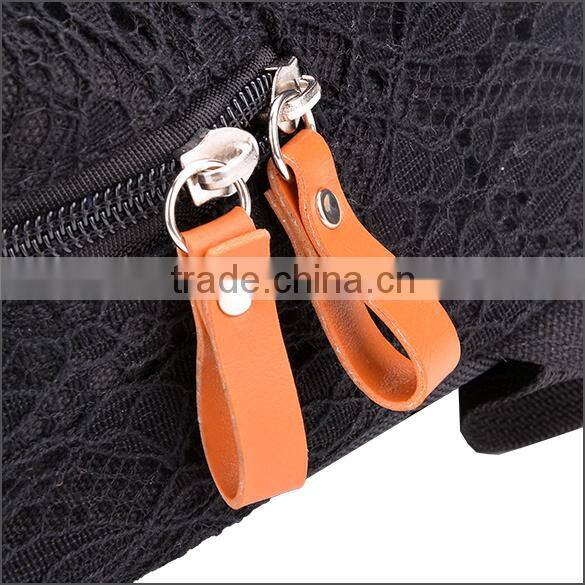 Women Lace Cute Backpack Tote Handbag Black white backpack