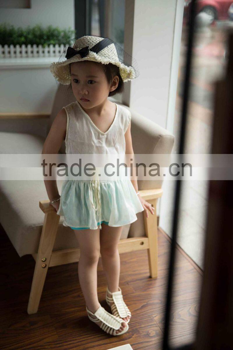 COOL KID ZONE lovely white chiffon children suit girl child garment