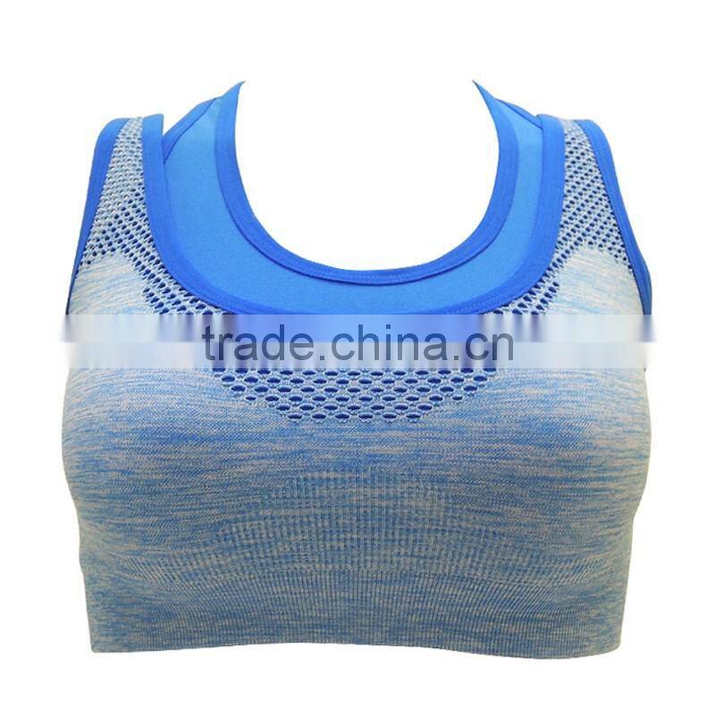 Latest style hollow out fitness bra underwear seamless sexy women sports bra top