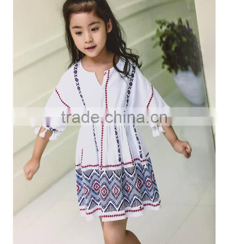High quality ethnic design beautiful summer baby girl dress