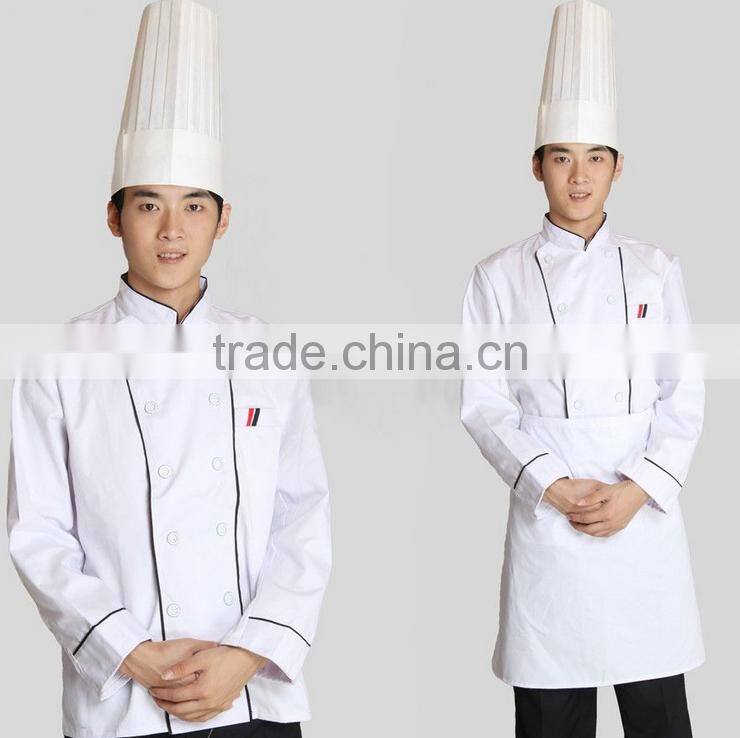 China unisex long and short sleeve coat catering jackets White chef uniforms