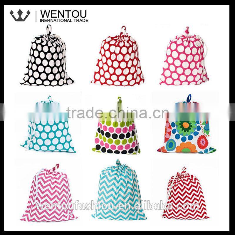 China Alibaba Chevron Polka Dot Cotton Laundry Bag For College