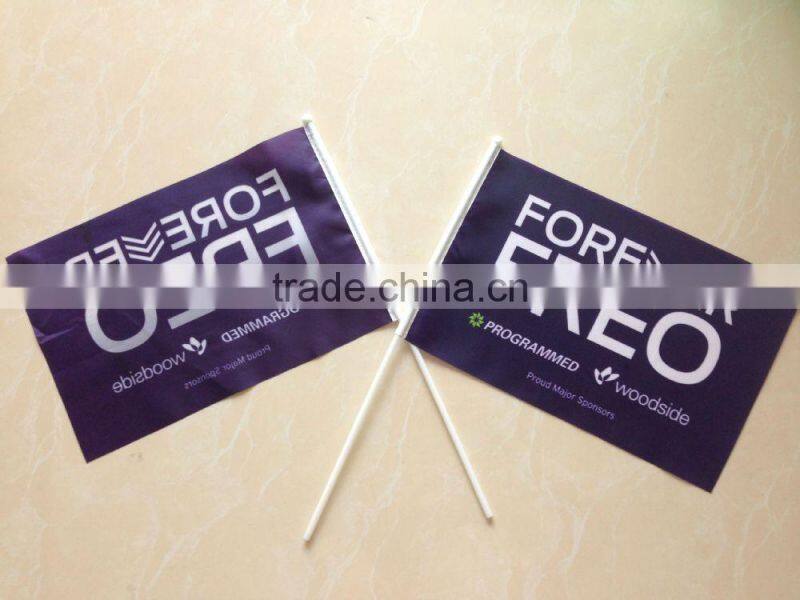 flying logo hand flag