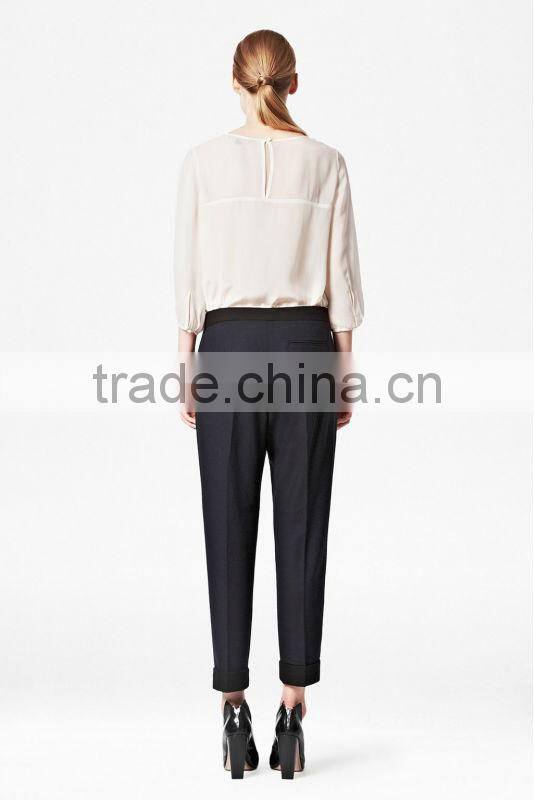 Ladies Round Neck Pure Silk Blouse