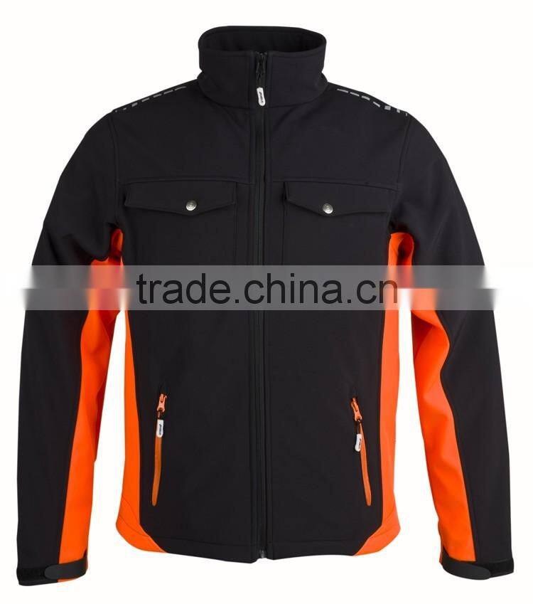 Wholesale 100% polyester twill jacket mens heat transfer softshell jacket
