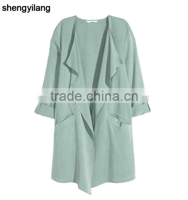 Wholesale women casual jacket custom high quality jacket in a lyocell blend