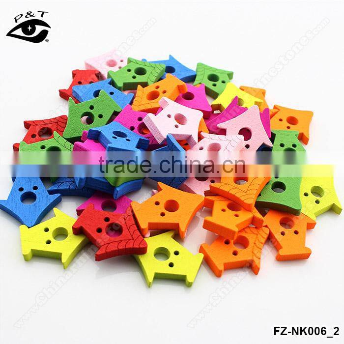 20x23mm House Shape Wood Buttons Flatback Buttons For kids clothing DIY Acceossires