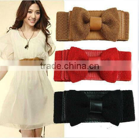 2013 Wide fashion women elastic webbing belt with many colors and designs for optipon