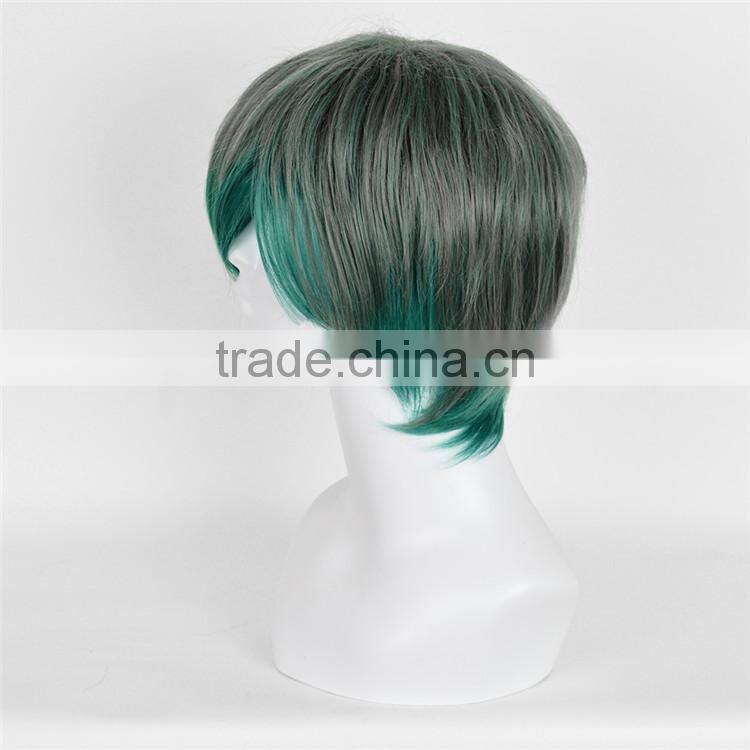Factory Wholesale Harajuku Green Short Hair Wig For Man Couple Cosplay Fake Hair Wig MOQ 1pcs