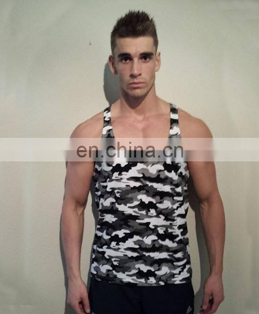 high quality fitness sublimated mens tank top,stringer tank top custom