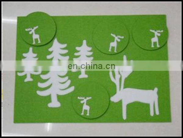 4pcs/set Red felt printed mat,printed placemat for Chirstmas