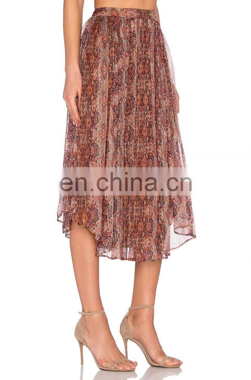 New fashion women ruffled bohemian long skirt