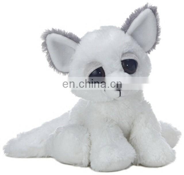 2016 OEM design stuffed plush white fox with big eyes