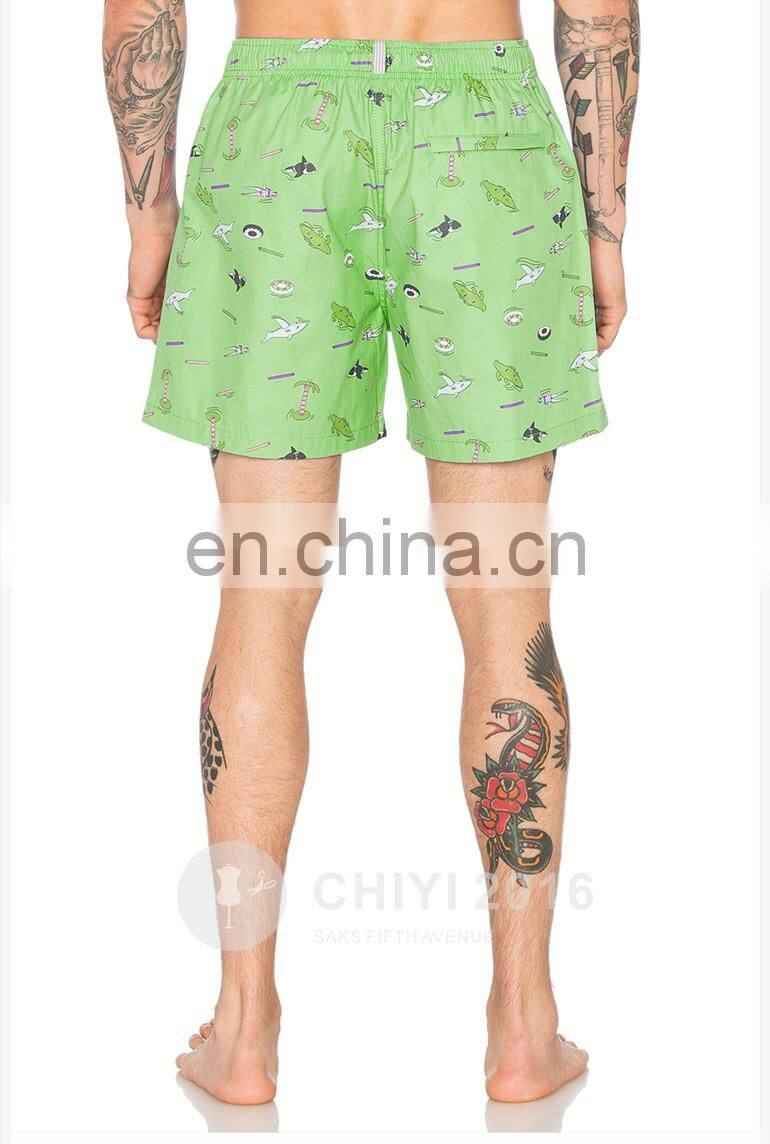 OEM 2017 latest design sublimation printed mens beach shorts quick dry swim trunks
