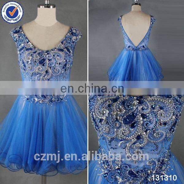 bling bling ice blue short puffy homecoming dress made in China