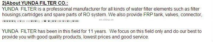 High Quality 5 Inch Water Filter Housing