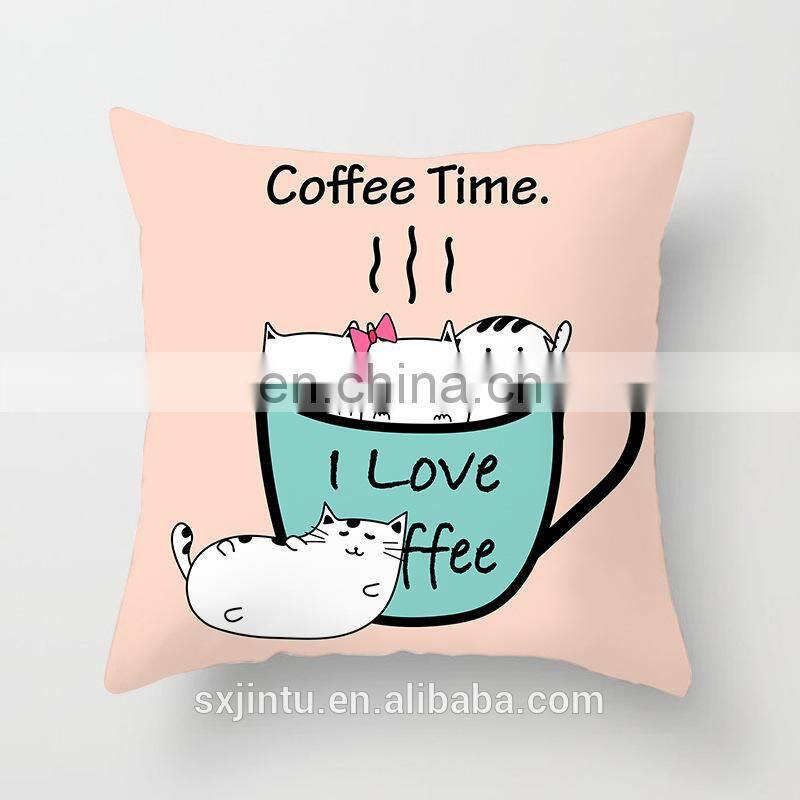Custom cute Printed pillow Cartoon Animal Linen/Cottton Linen Pillow cover