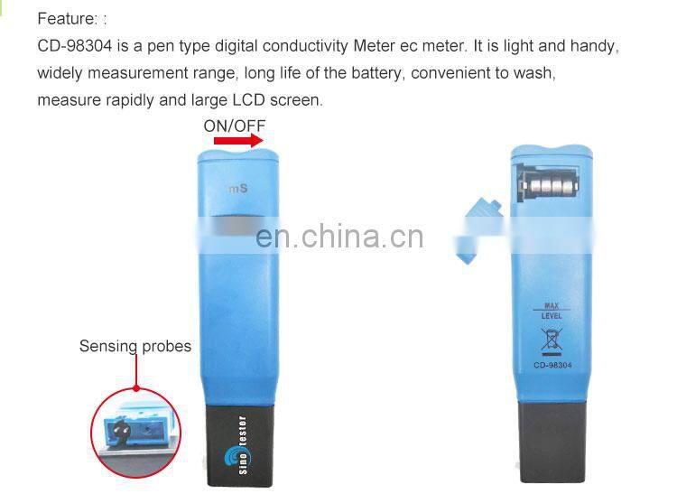 Cd-98304 Portable Digital Ec Electrode Conductivity Meter For Water