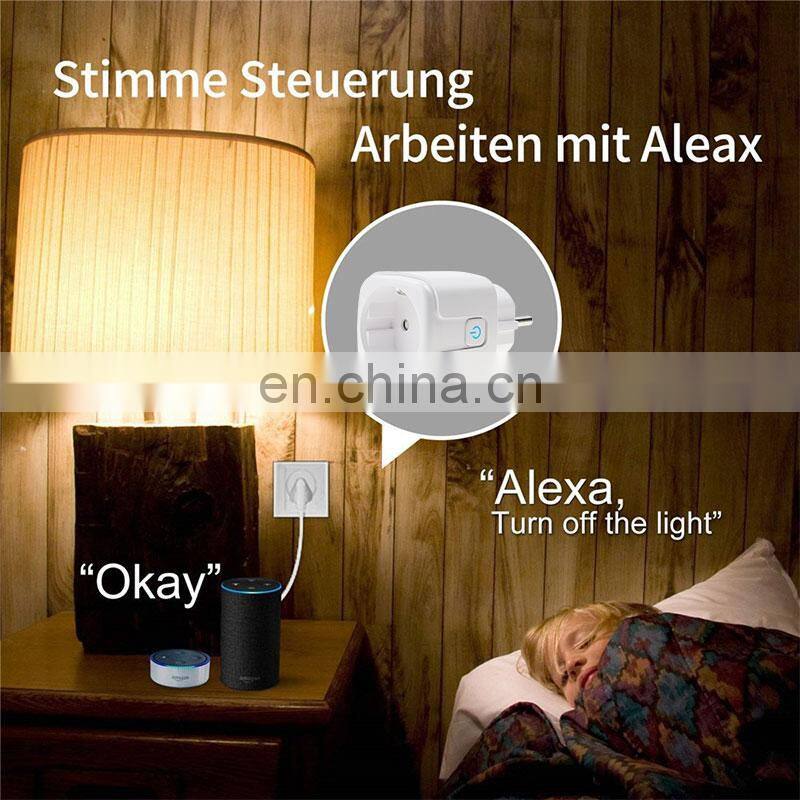 Smart Plug Wall, Wi-Fi Enabled Mini Smart Plug Wifi Tuya Works With Amazon Alexa EU Standard Smart Plug
