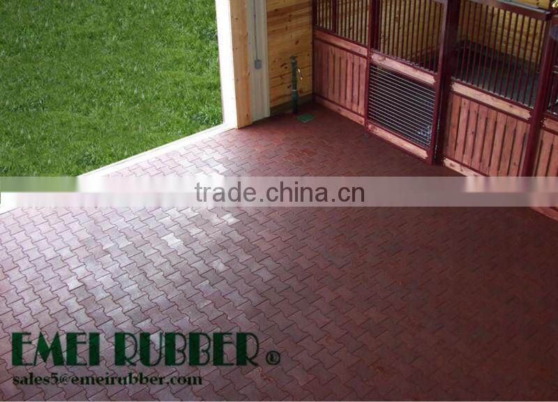Dog-bone Interlocking recycled rubber tile