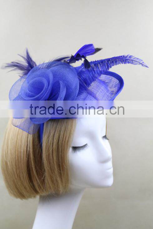 Handmade Turquoise Headband Fascinator With Feather