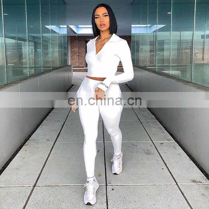 Manufacturer wholesale women's spring and summer new cardigan jacket + folded pants sexy slim 2-piece suit