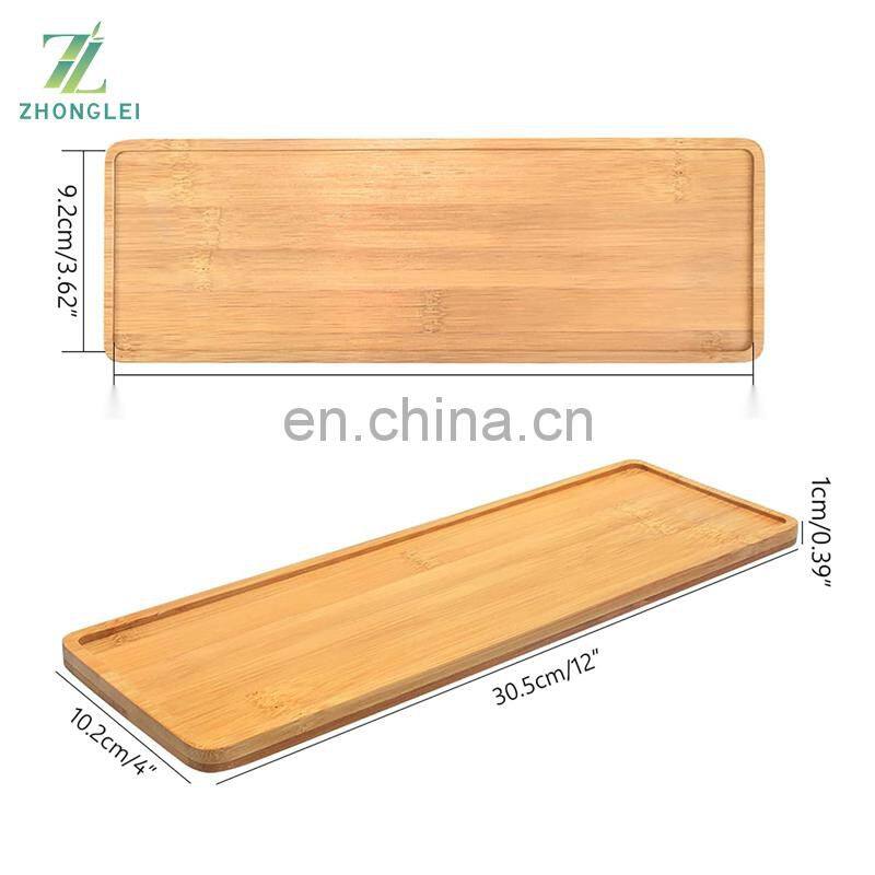 Mini Rectangle Bamboo Pot Saucer Rectangular Wooden Tray Succulent Planter Tray Bonsai Flower Boxes Trays