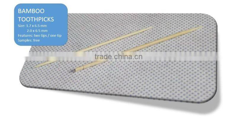 bulk bamboo toothpick with two tips / one tip