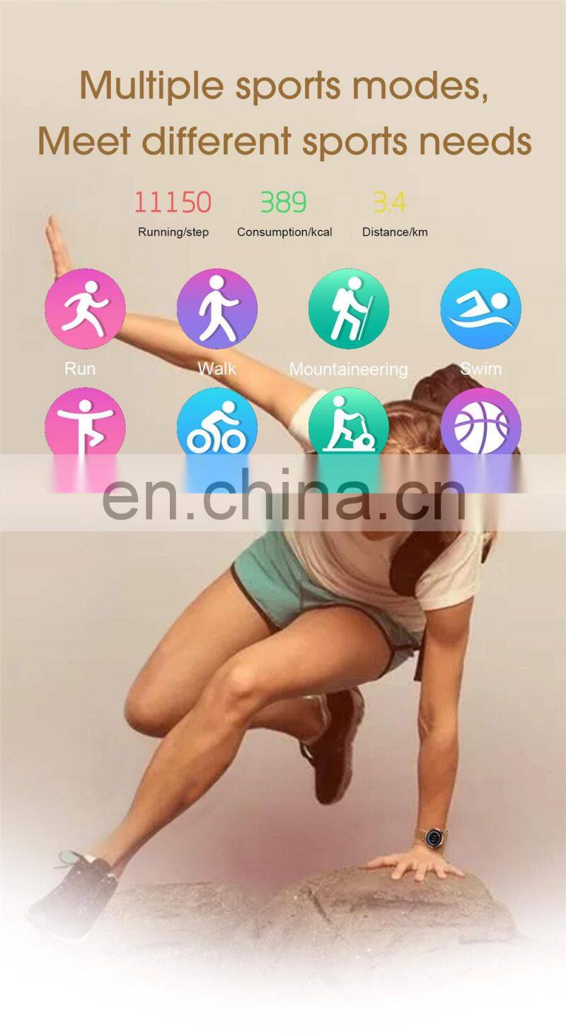 LW07 Round Touch Smartwatch Stainless Steel IP68 Waterproof Health smart watch phone for Women