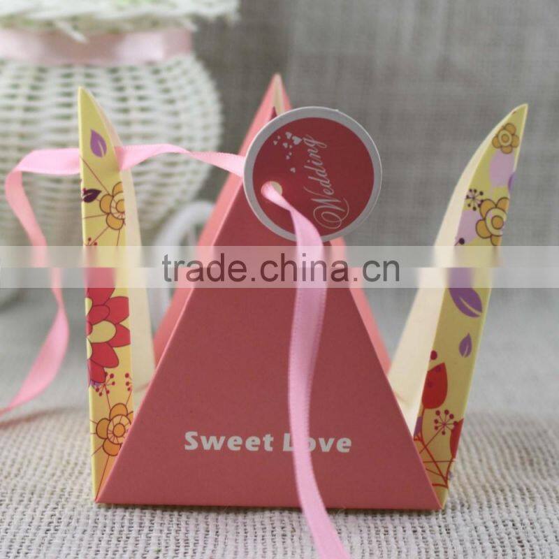 2016 Various Colors Creative Triangle Assembly Wedding Candy Box